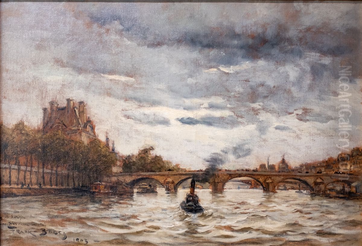 Le pont royal a Paris Oil Painting by Frank Myers Boggs