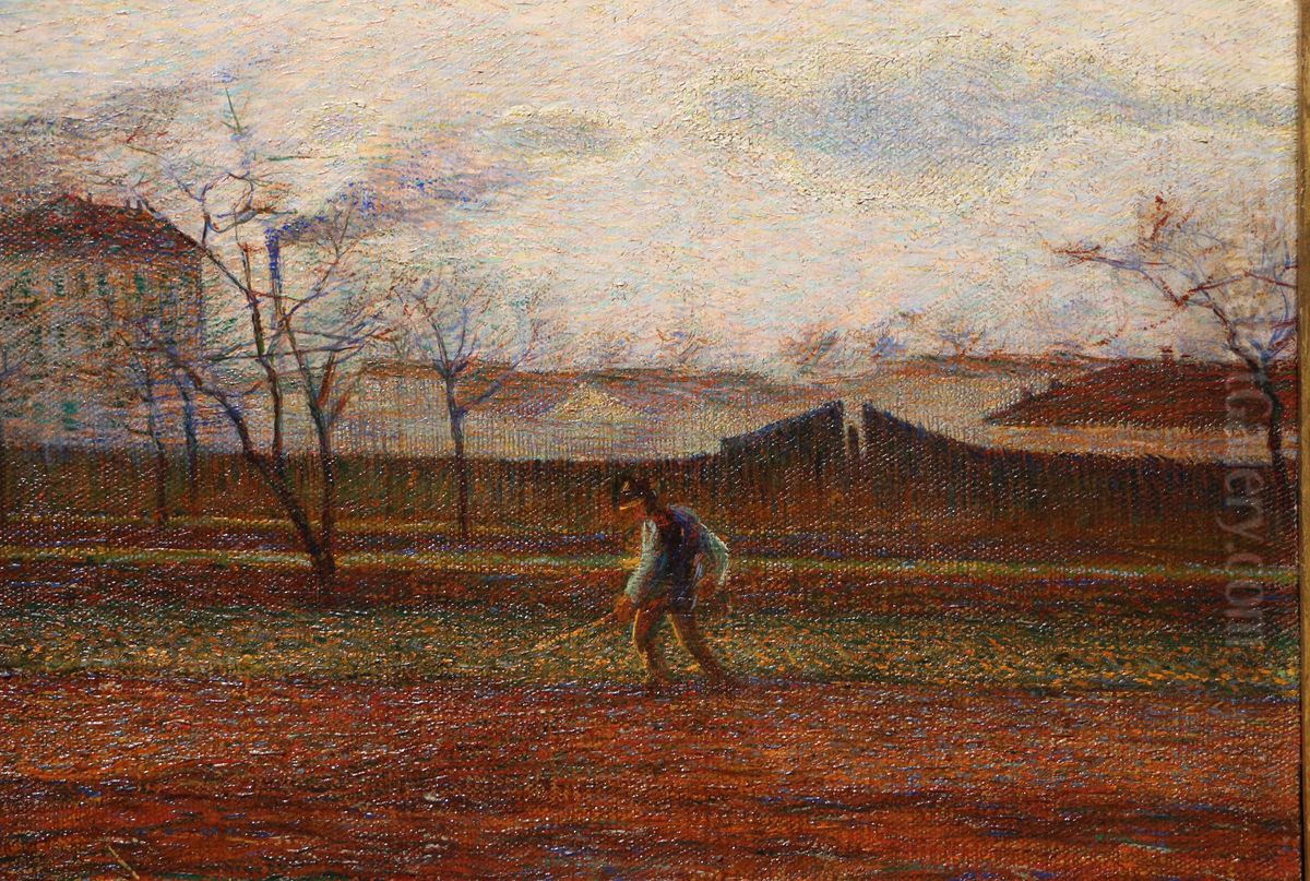 Farmer at work Oil Painting by Umberto Boccioni