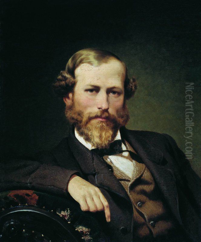 Portrait of Painter Konstantin Flavitsky Oil Painting by Fyodor Bronnikov