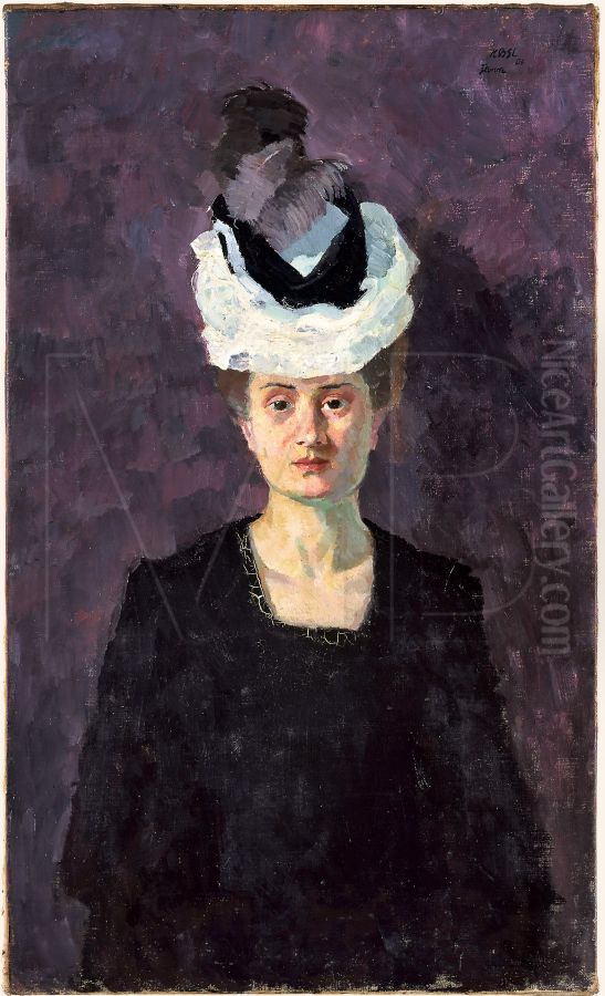 Bildnis Minna Tube-Beckmann Oil Painting by Max Beckmann