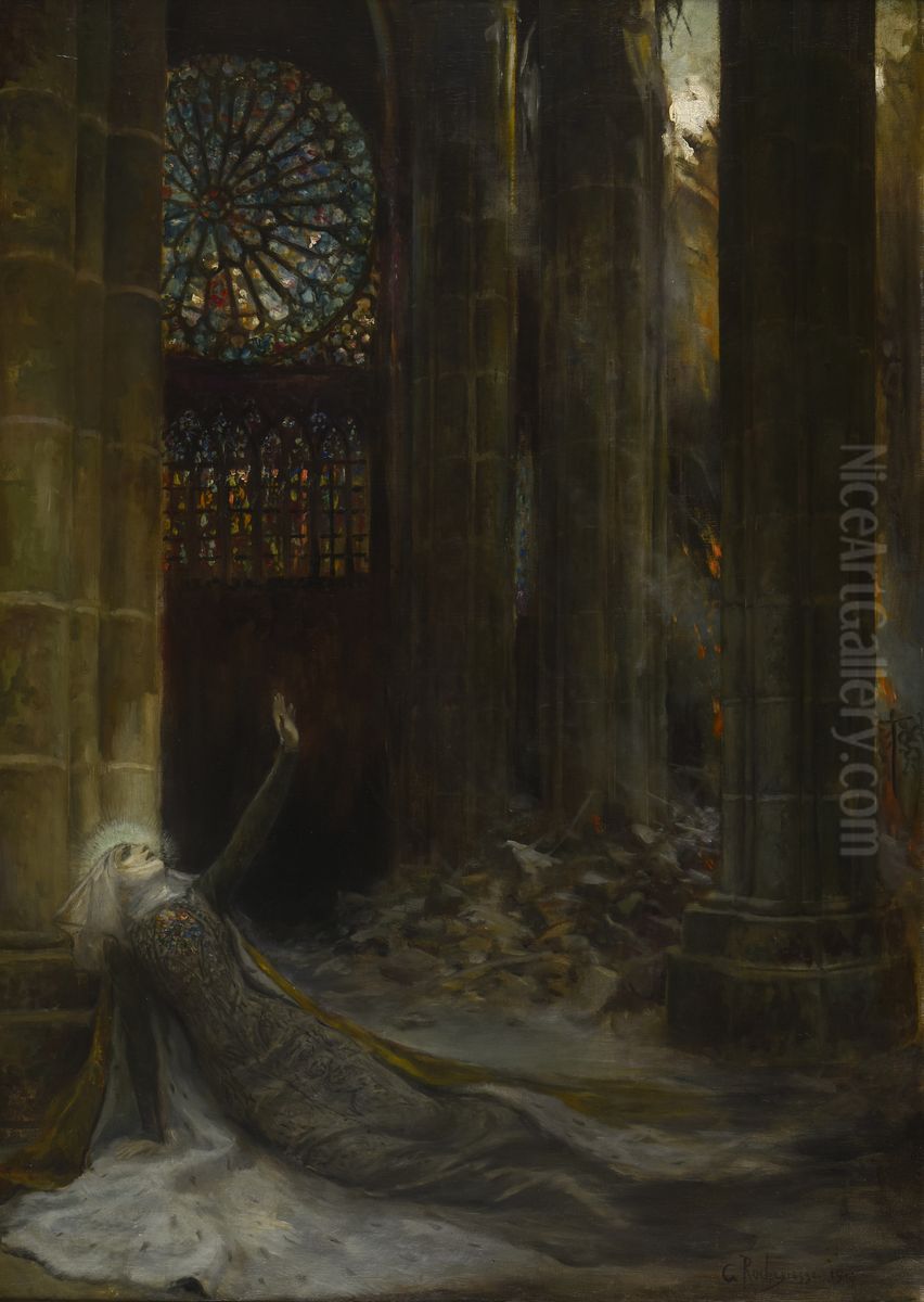 Interieur de cathedrale Oil Painting by Georges Rochegrosse