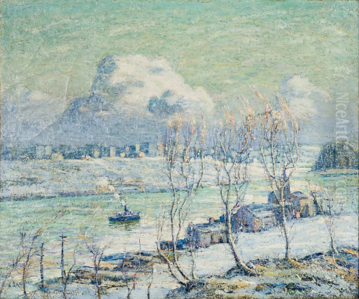 Harlem River, New York Oil Painting by Ernest Lawson