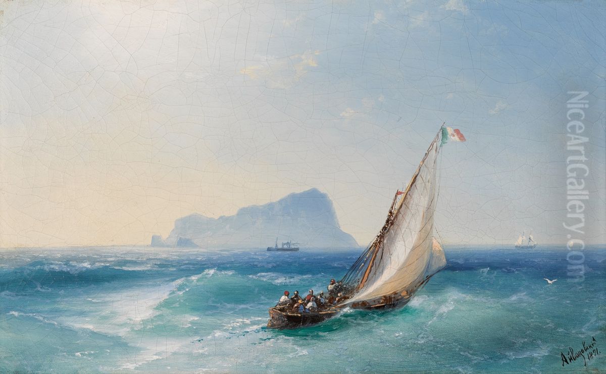 The Bay of Naples with Capri Oil Painting by Ivan Aivazovsky