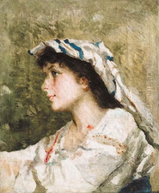 Italian woman Oil Painting by Ivan Kulikov