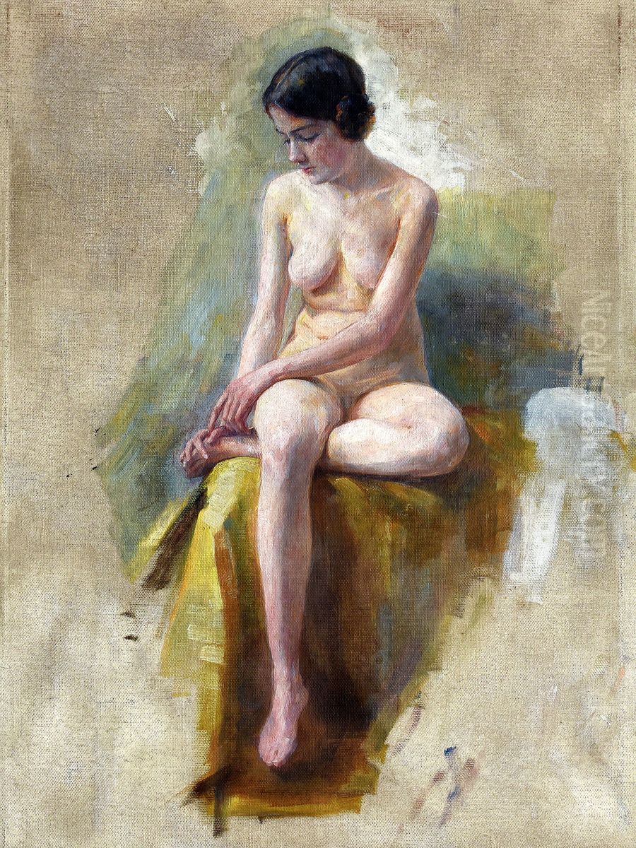 Female nude Oil Painting by Ivana Kobilca