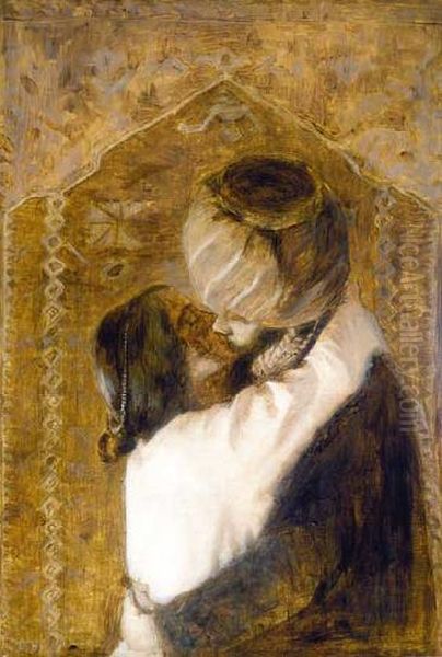 The Kiss Oil Painting by Bela Ivanyi-Grunwald