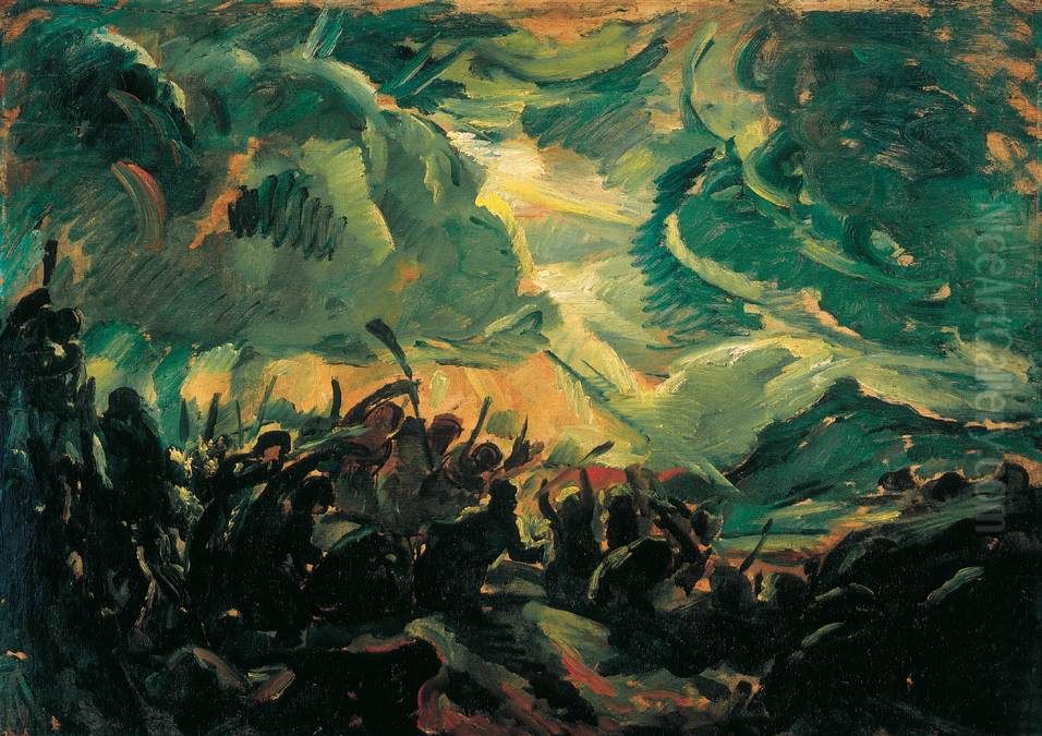 Battle Oil Painting by Bela Ivanyi-Grunwald