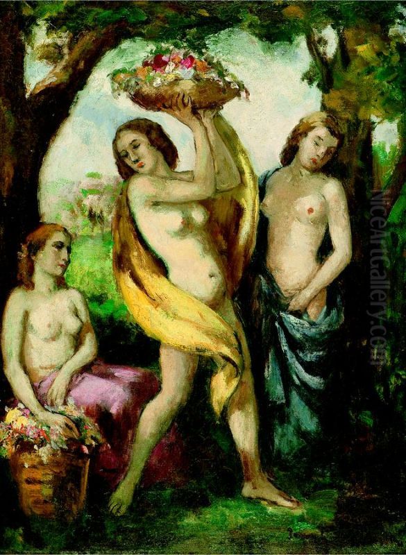 Spring A. Oil Painting by Bela Ivanyi-Grunwald