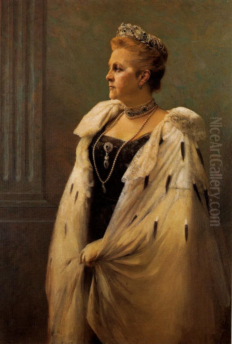 Portrait ofQueen Olga of Greece(1851-1926) Oil Painting by Georgios Jakobides