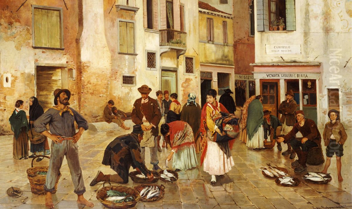 Campiello delle Mosche, Venice Oil Painting by Franz Leo Ruben
