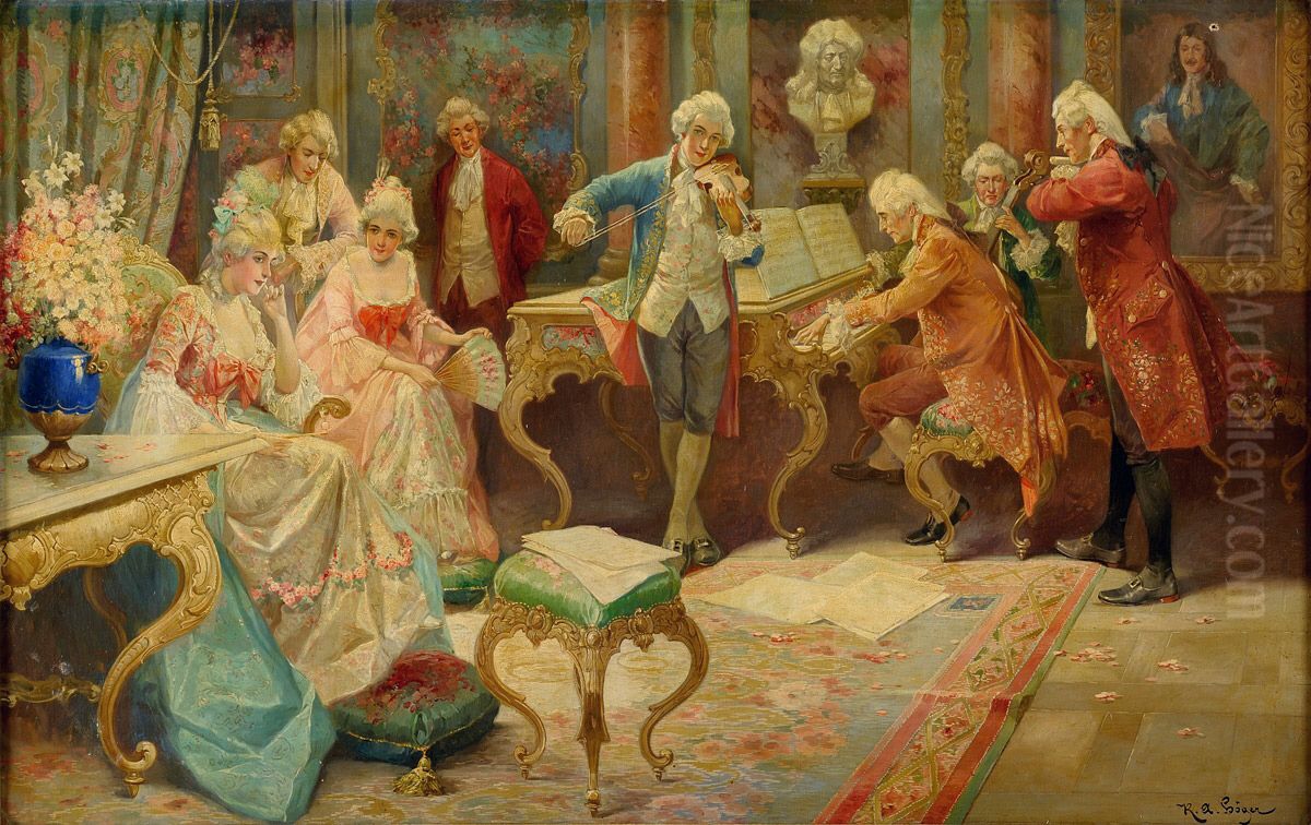 Das Hofkonzert. Oil Painting by Rudolf Alfred Hoger
