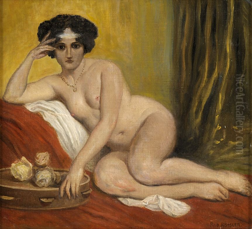 Odaliske. Oil Painting by Rudolf Rossler