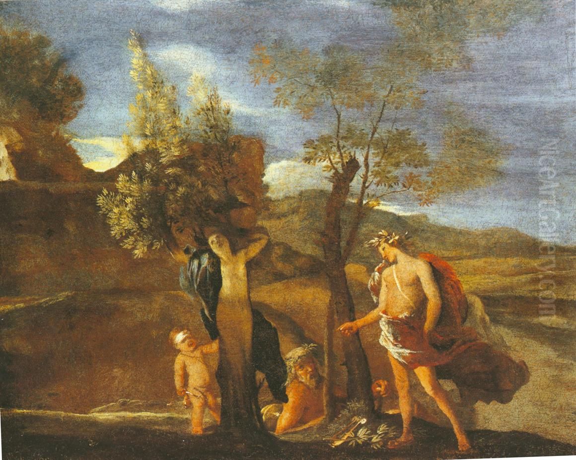 Apollon et Daphne Oil Painting by Nicolas Poussin
