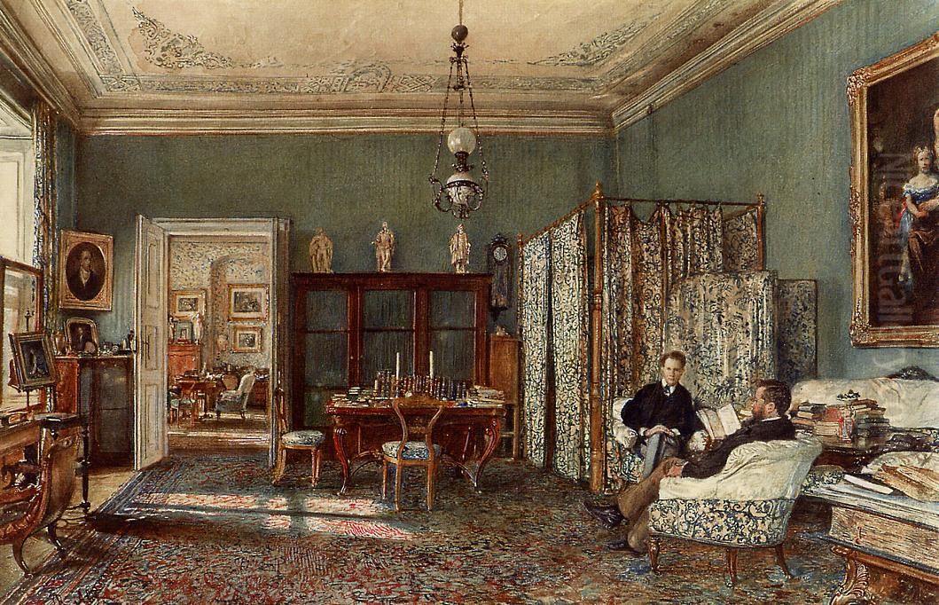 The Morning Room of the Palais Lanckoronski, Vienna Oil Painting by Rudolf von Alt