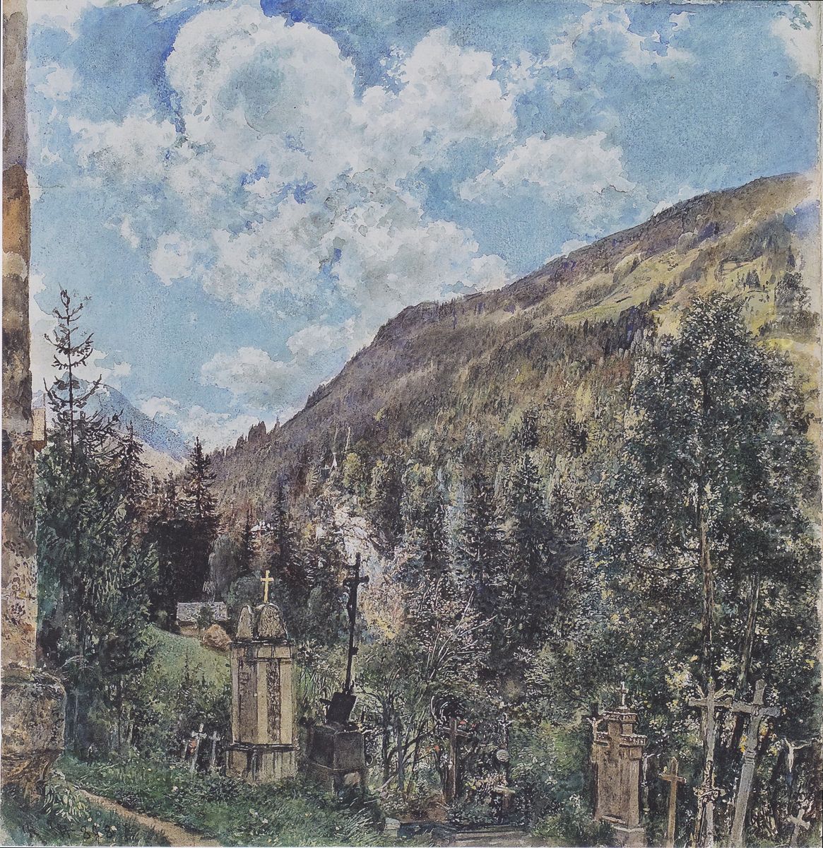 Der Friedhof in Gastein Oil Painting by Rudolf von Alt