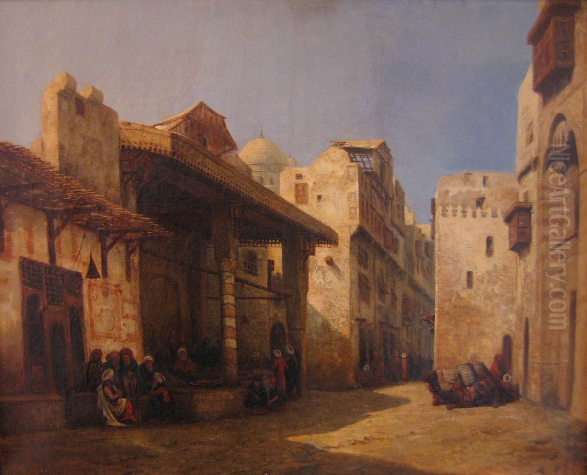 Street of Cairo Oil Painting by Jean Achard