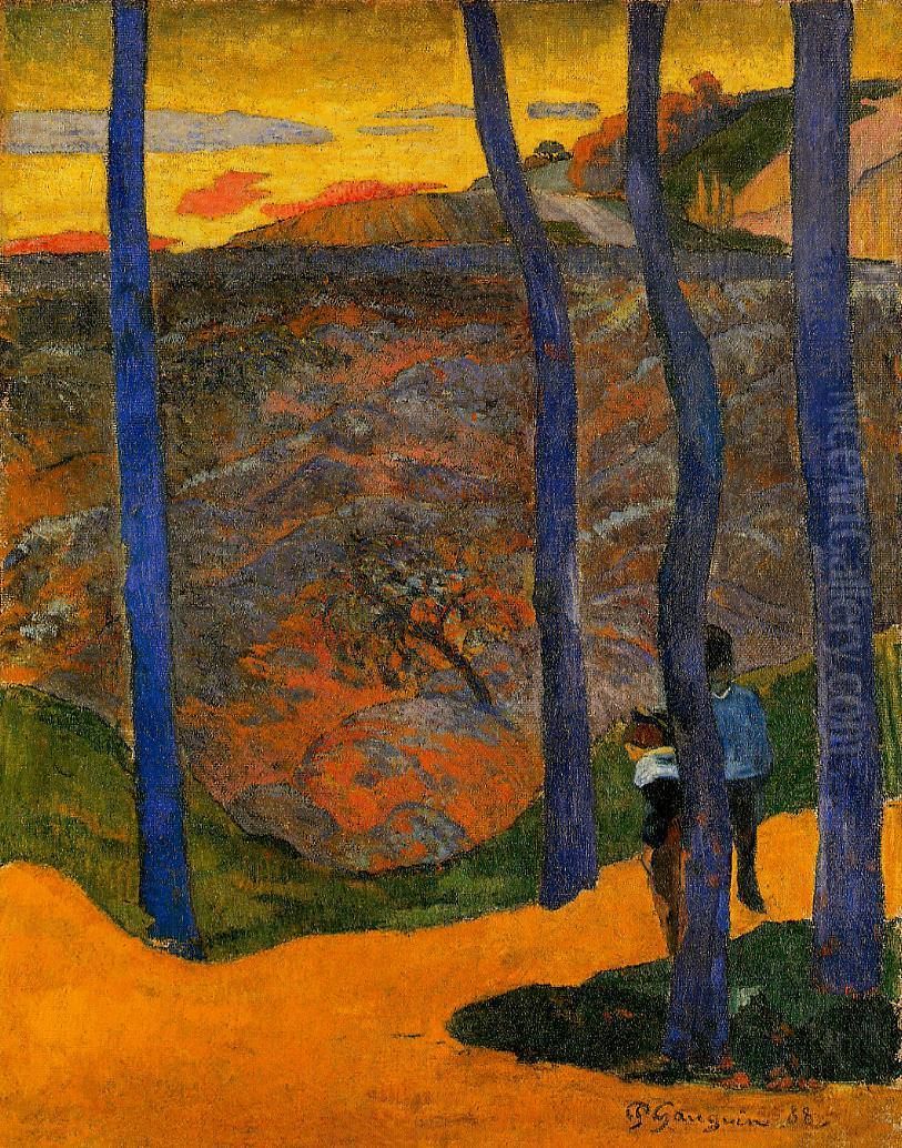 Les arbres bleus (Vous y passerez, la belle) Oil Painting by Paul Gauguin