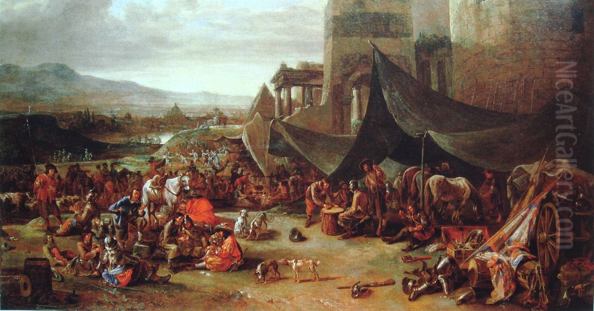 Sack of Rome of 1527 Oil Painting by Johannes Lingelbach