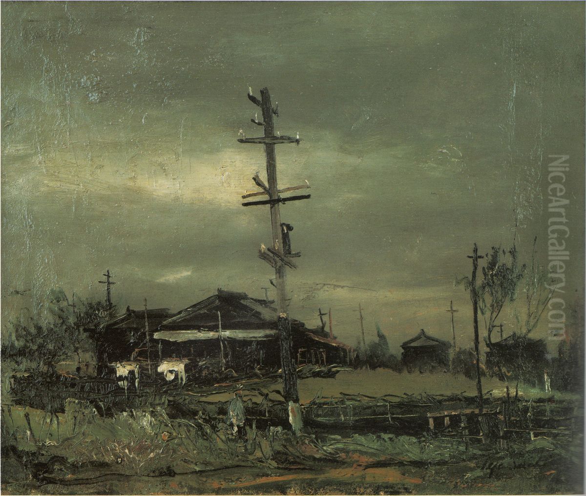 View ofShimo-Ochiai Oil Painting by Yuzo Saeki