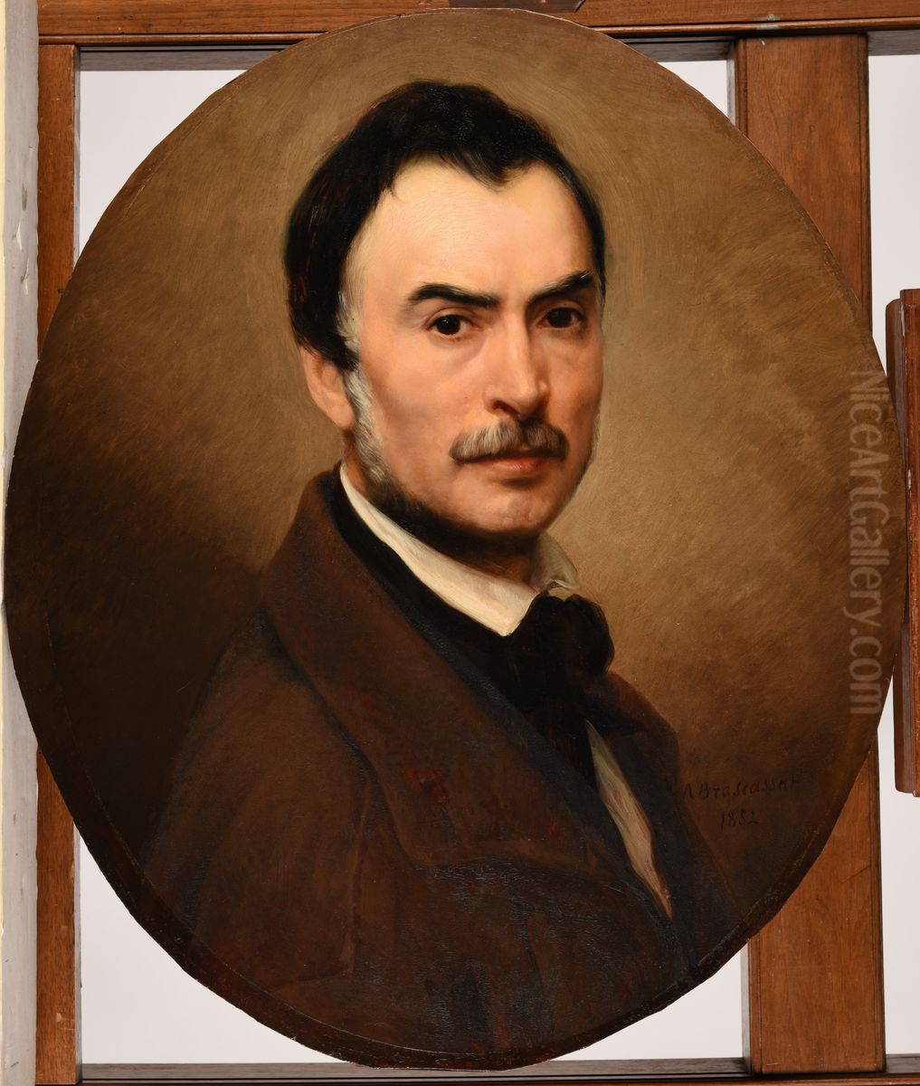 Autoportrait Oil Painting by Jacques Raymond Brascassat