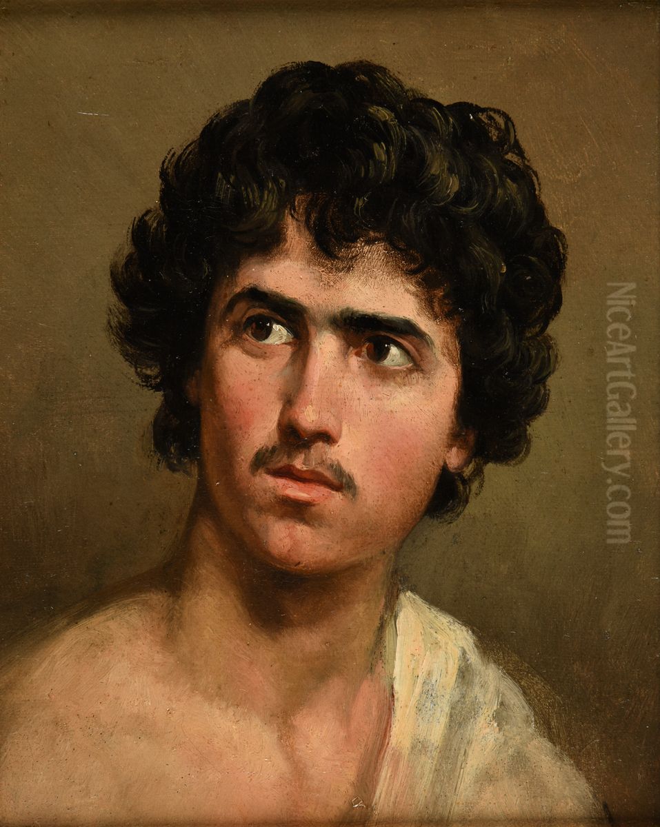 Jeune italien Oil Painting by Jacques Raymond Brascassat