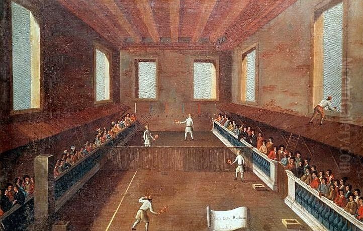 Gioco della Racchetta. Oil Painting by Gabriele Bella