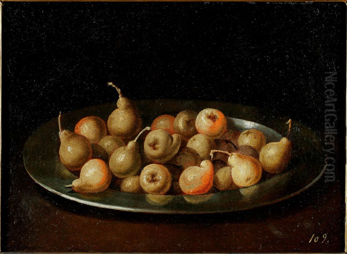 Pears on a Silver Dish Oil Painting by Juan Van Der Hamen