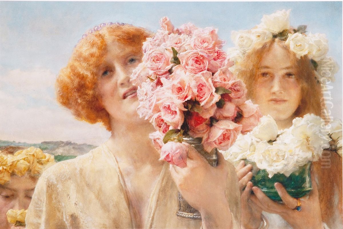 Summer Offering Oil Painting by Lawrence Alma-Tadema