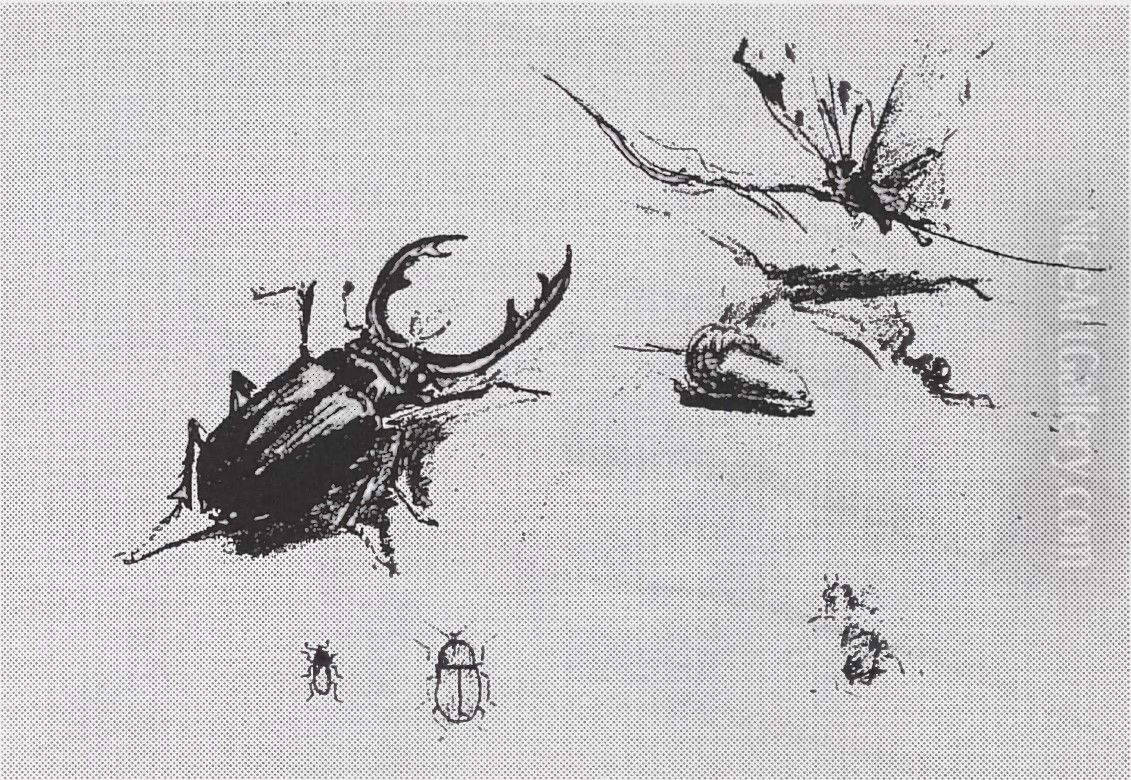 Motyl i jelonek Oil Painting by Stanislaw Ignacy Witkiewicz (Witkacy)