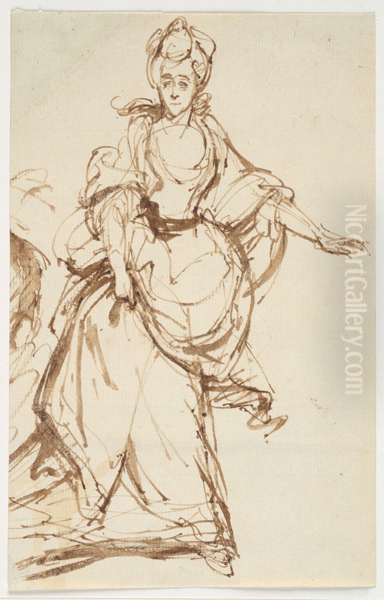 Diana, Viscountess Crosbie Oil Painting by Of Sir Joshua Reynolds