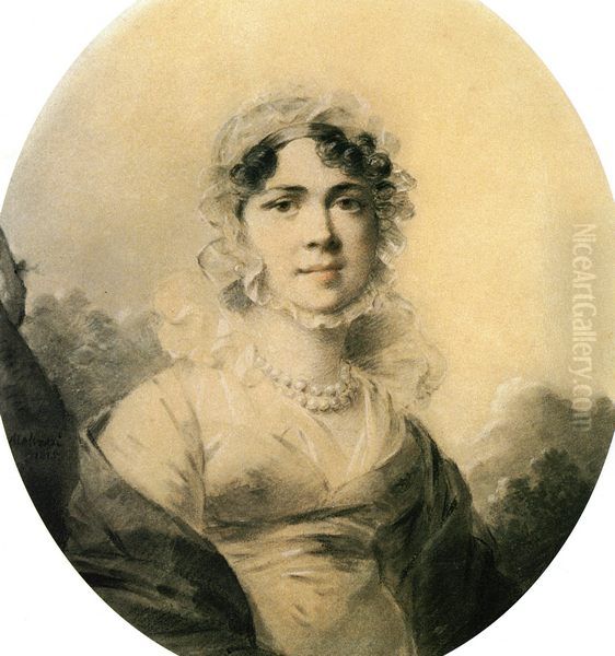 <<Ekaterina Alekseevna Uvarova, ur.Razumovskaa (1783 - 14.07.1849).>> Oil Painting by Alexander Molinari