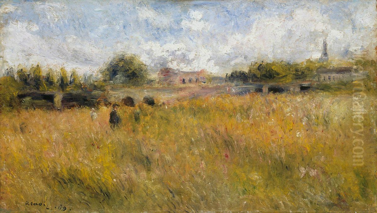 Paysage au bord de la Seine a Rueil Oil Painting by Pierre Auguste Renoir