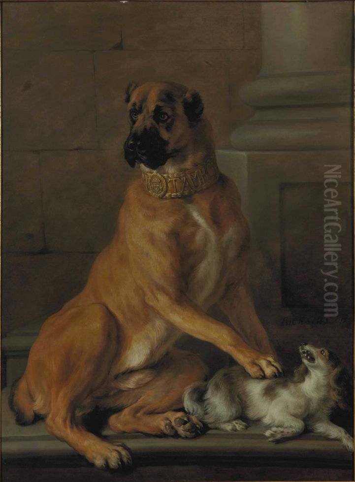 Portrait of Tambon, dog of the Duke of Vendome Oil Painting by Nicasius Bernaerts