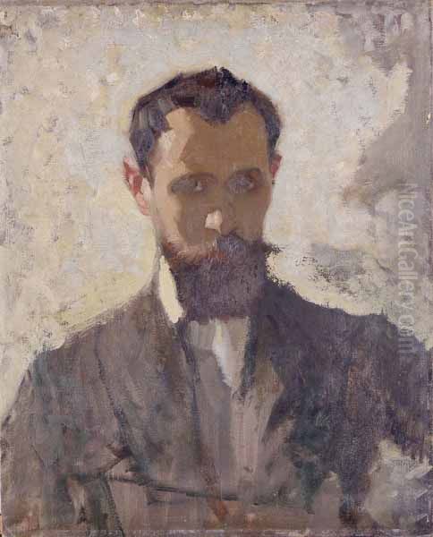 Self Portrait Study Oil Painting by Pierre Adolphe Valette