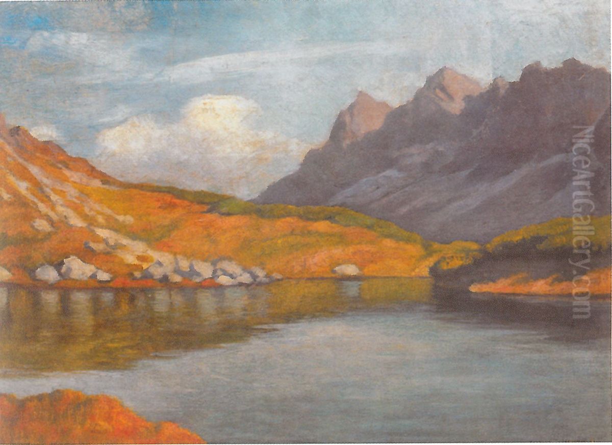Staw w Tatrach Oil Painting by Stanislaw Ignacy Witkiewicz (Witkacy)