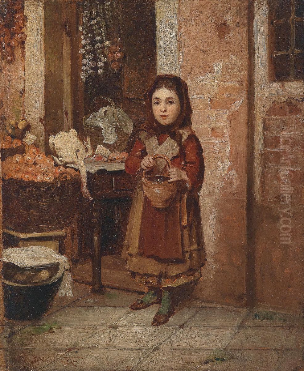 Kleine Marktverkauferin Oil Painting by unknown