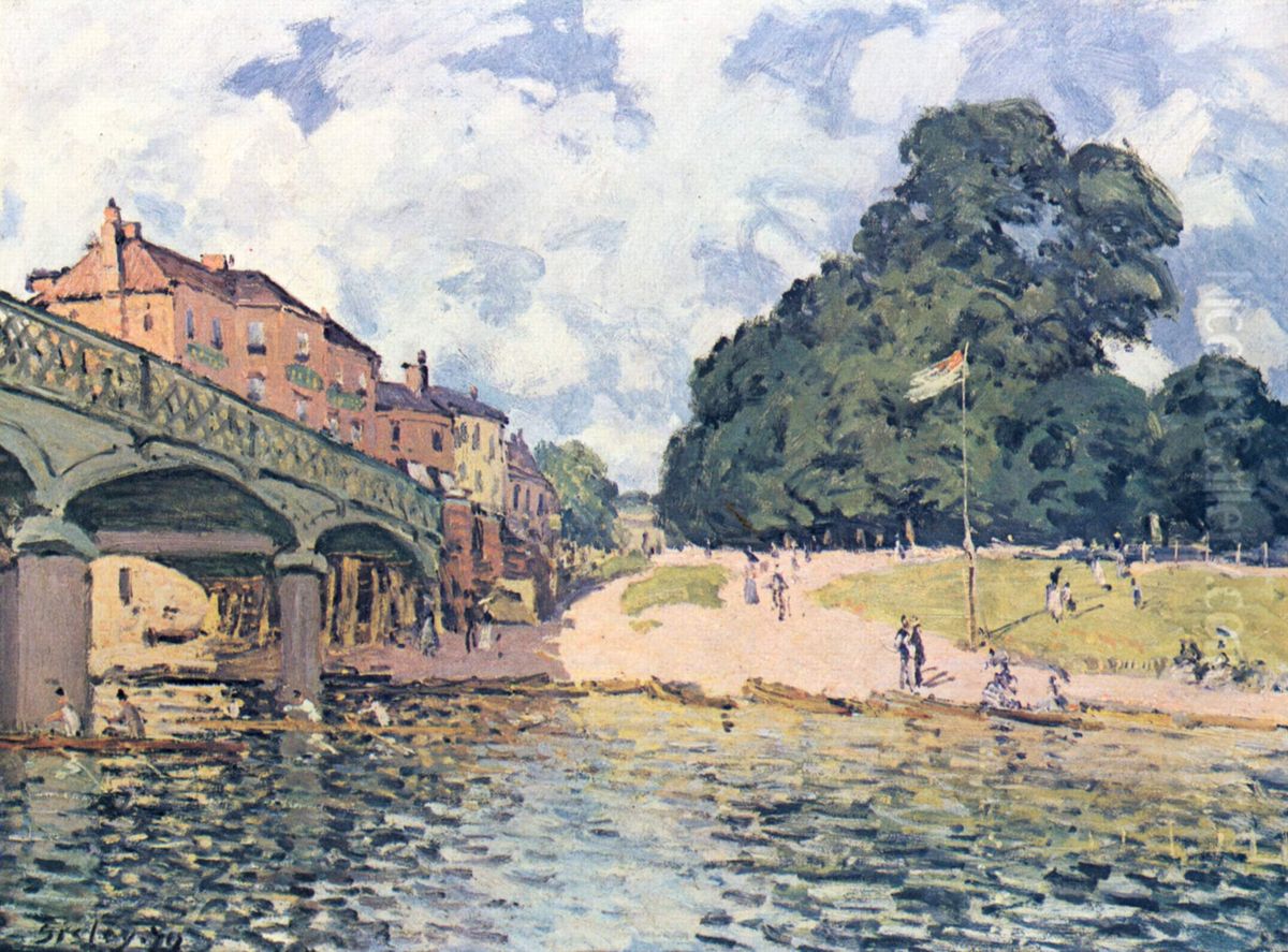 Brucke von Hampton Court Oil Painting by Alfred Sisley