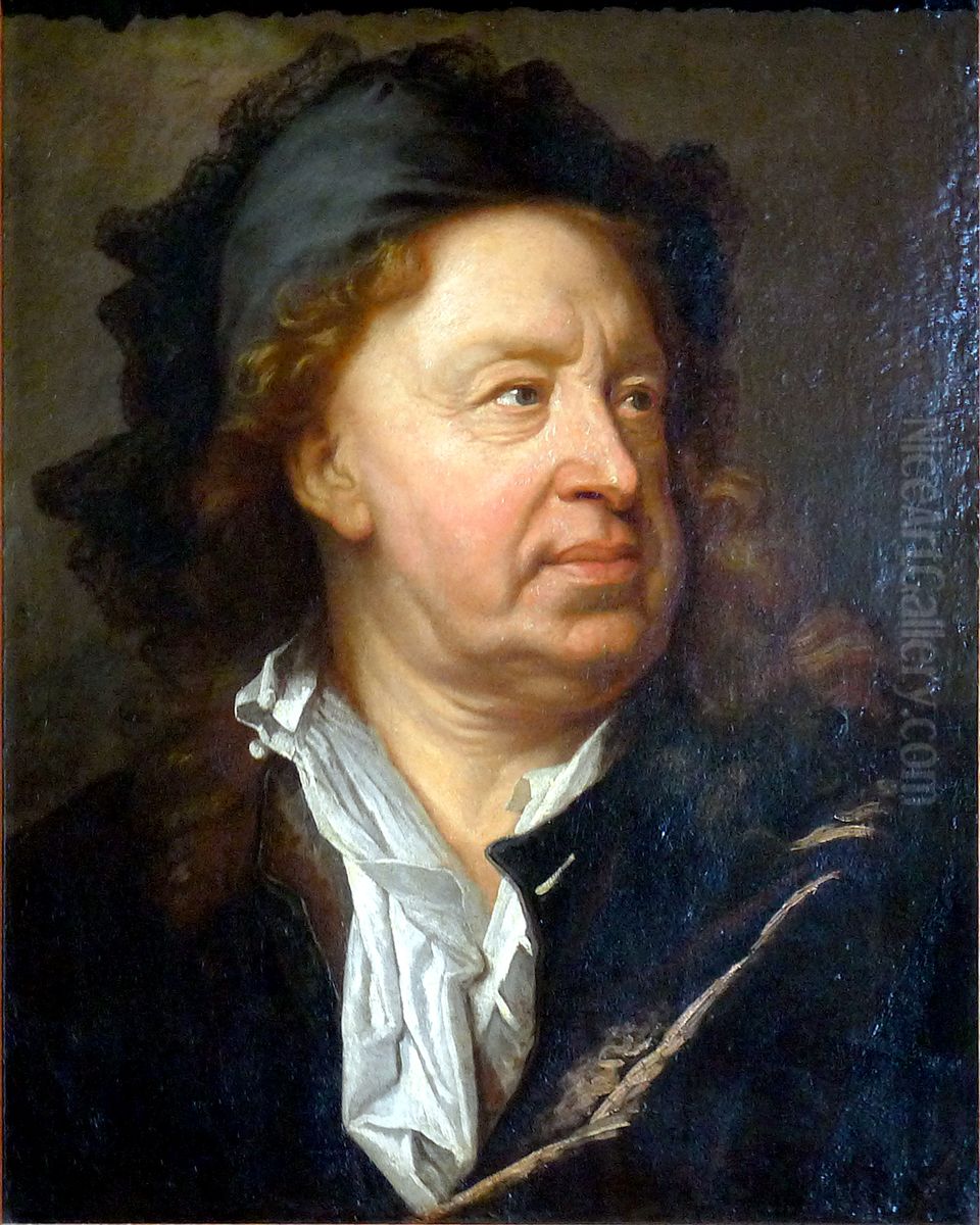 Portrait of Everhard Jabach (1618-1695) Oil Painting by Hyacinthe Rigaud
