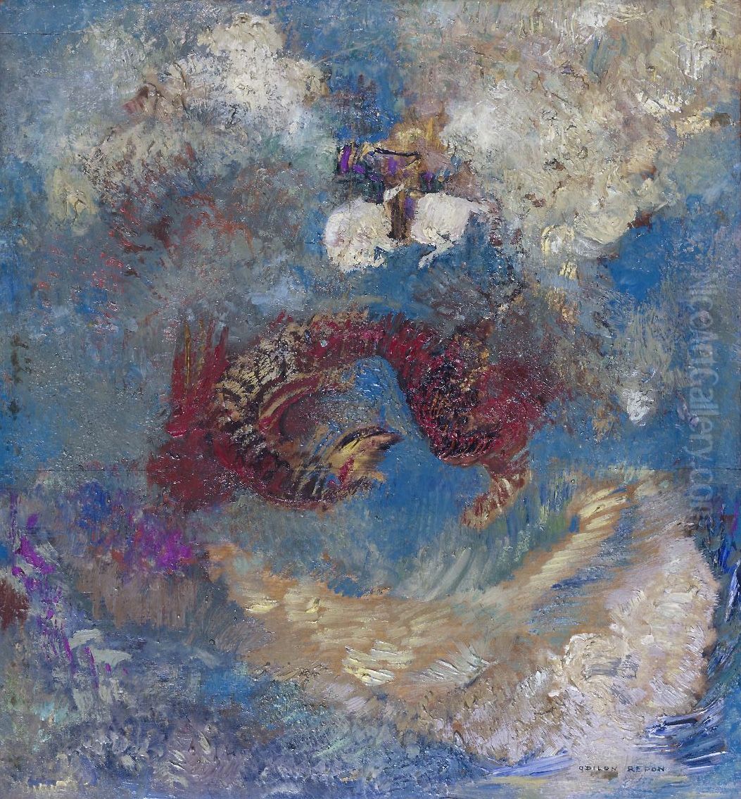 Battle with the dragon Oil Painting by Odilon Redon