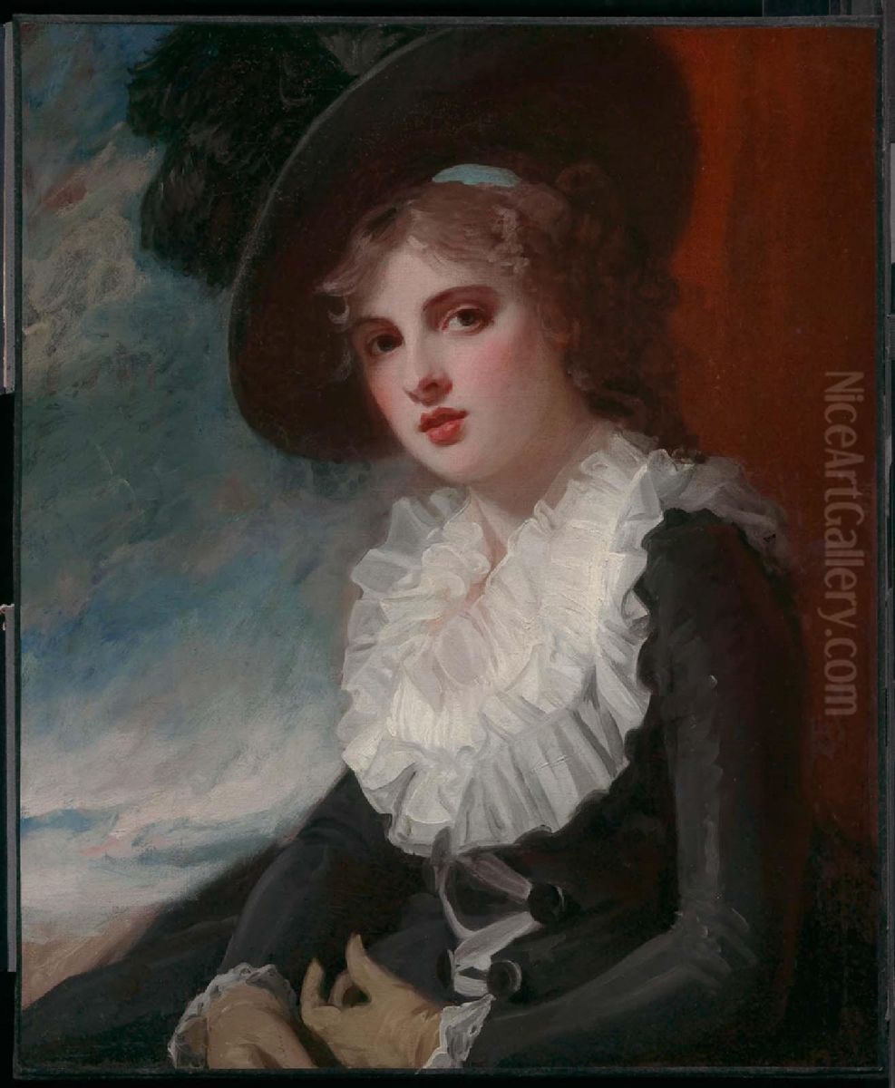 Portrait of Emma Hart, later Lady Hamilton Oil Painting by George Romney