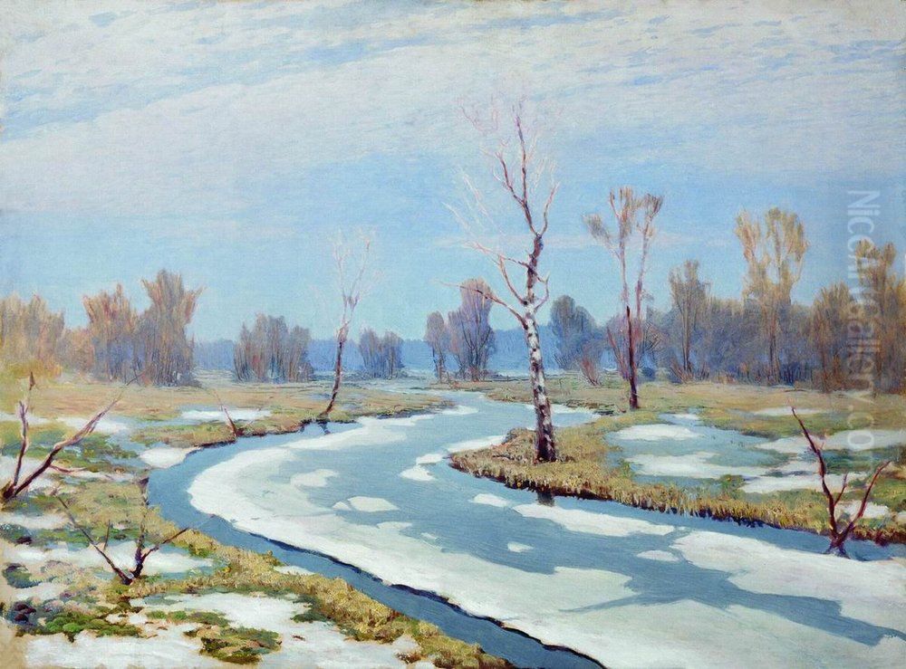 Early spring Oil Painting by Arkhip Kuindzhi