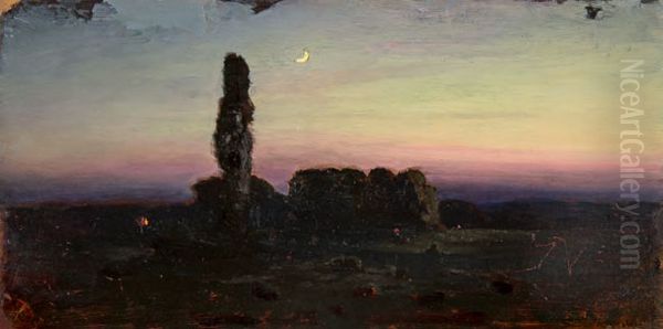 Evening on the Steppe Oil Painting by Arkhip Kuindzhi