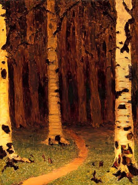 Birch Grove Oil Painting by Arkhip Kuindzhi