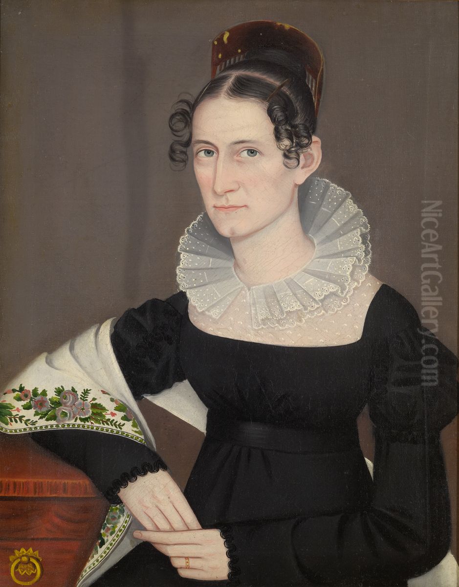 Hylah Bevier Hasbrouck Oil Painting by Ammi Phillips