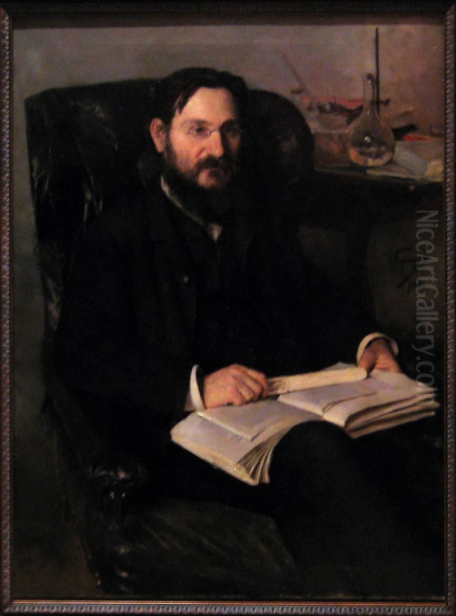 I. Mechnikov Oil Painting by Nikolai Dmitriyevich Kuznetsov