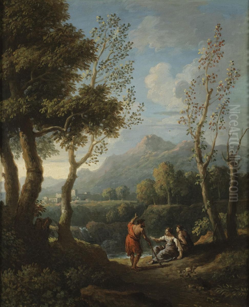 Idyllic Landscape Oil Painting by Jan Frans van Bloemen