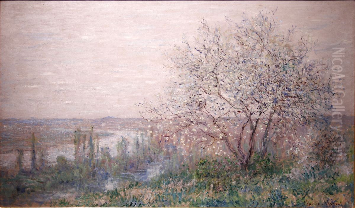 Springtime in Vetheuil Oil Painting by Claude Oscar Monet