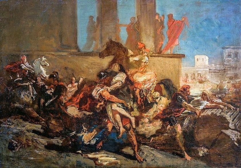 The Rape of the Sabine Women. Oil Painting by Eugene Delacroix
