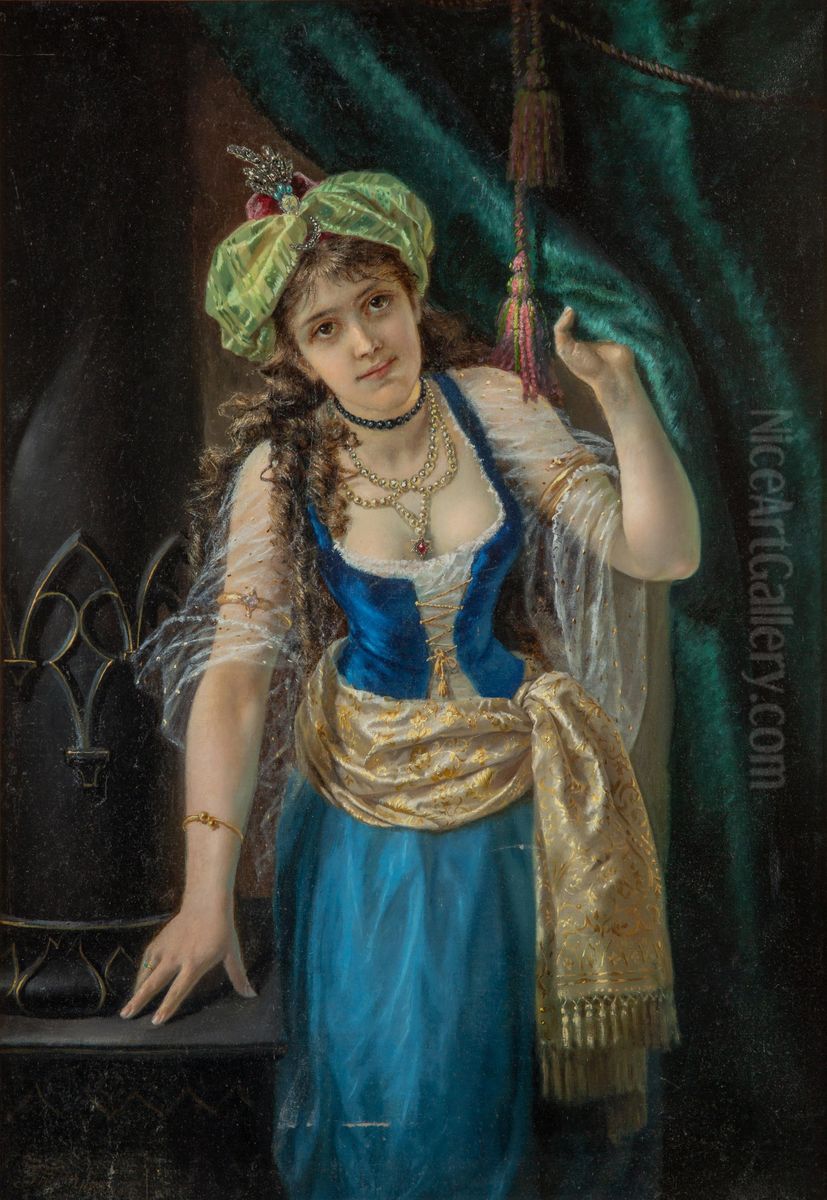 Oriental Beauty Oil Painting by Alexey Trankovsky