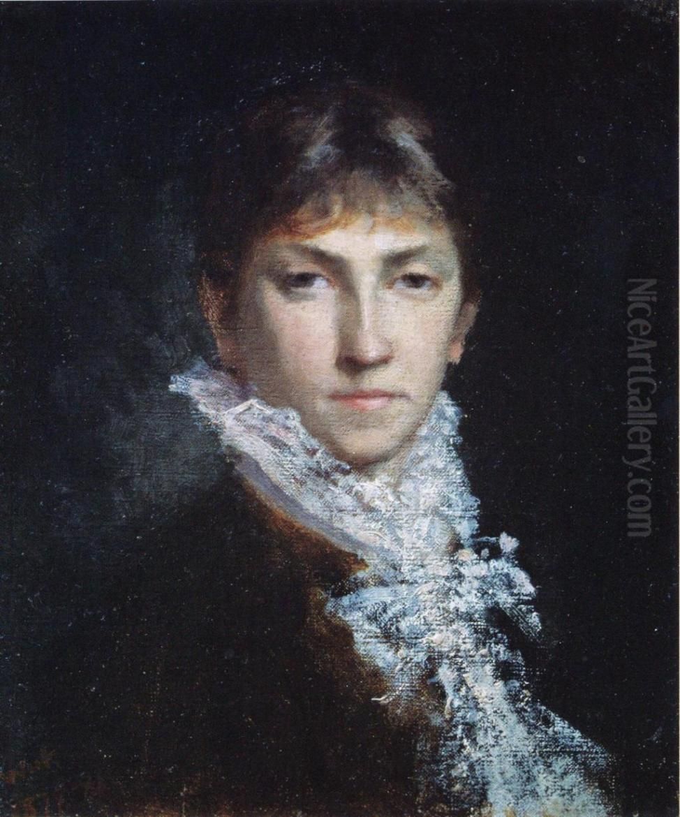 Maria Wiik self-portrait Oil Painting by Maria Wiik